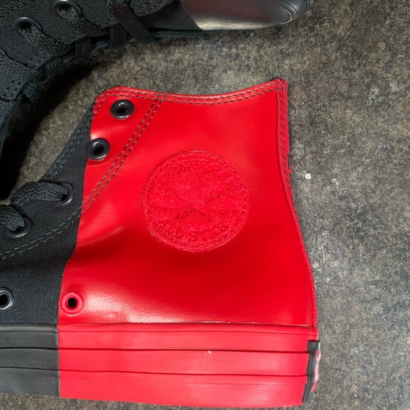 Converse Red Black Seek Peace Rubber Rock Rebel Punk NEW - Picture 3 of 7